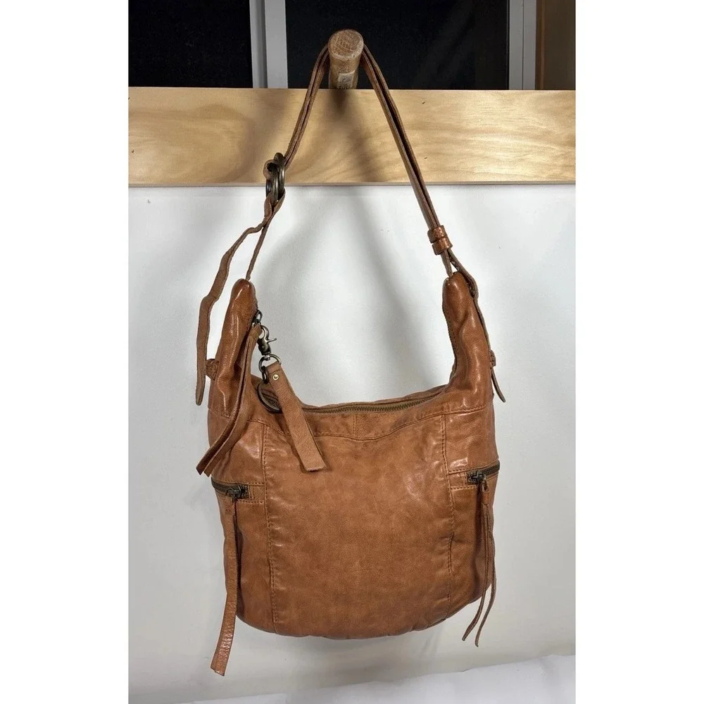 Frye & Co. Jolie Washed Leather Hobo Bag Boho Retro Cottagecore Prairie Country